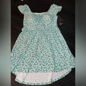 Turquoise Floral Mini Dress XL